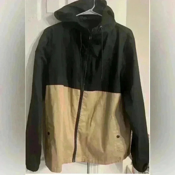 Nomad Boarding Pass Jacket Khaki Black Windbreaker Full Zip Mens M Lightweight - Picture 10 of 12